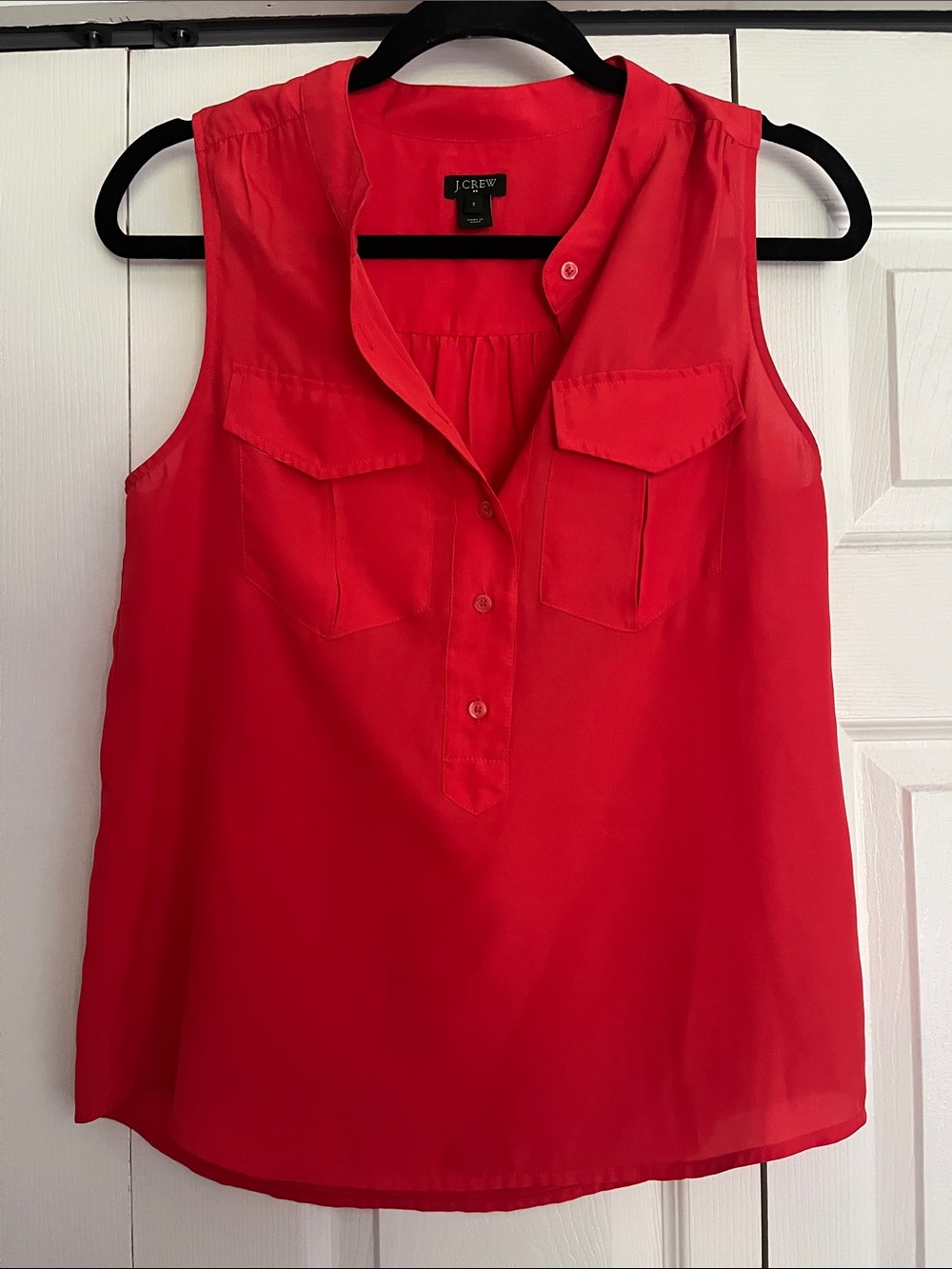 Red color JCrew sleeveless blouse- Size 2